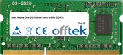 Aspire One D255 (Intel Atom N550) (DDR3) 2GB Módulo - 204 Pin 1.5v DDR3 PC3-8500 SoDimm (128x8)