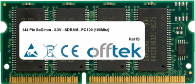  144 Pin SoDimm - 3.3V - SDRAM - PC100 (100Mhz) 64MB Módulo