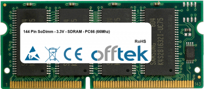  144 Pin SoDimm - 3.3V - SDRAM - PC66 (66Mhz) 64MB Módulo