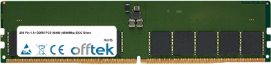  288 Pin 1.1v DDR5 PC5-38400 (4800Mhz) ECC Dimm 16GB Módulo